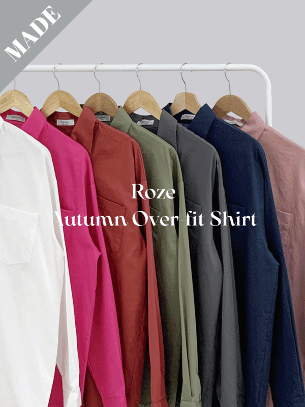 [자체제작] 로제 스프링 오버핏 셔츠 (7color)